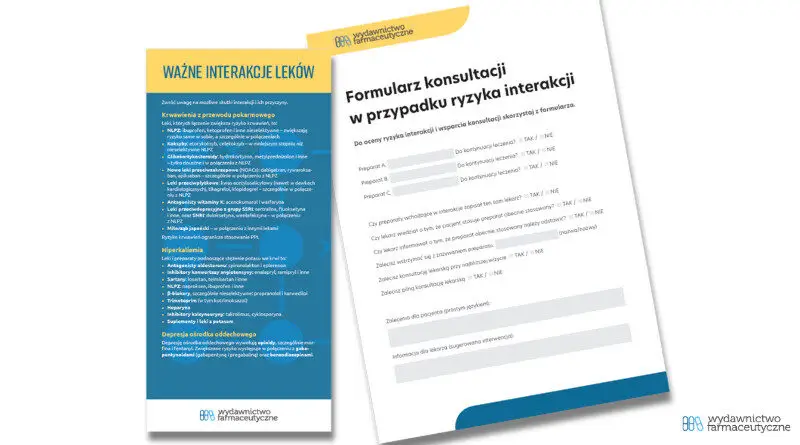 formularz konsultacji w przypadku ryzyka interakcji, ważne interakcje leków 